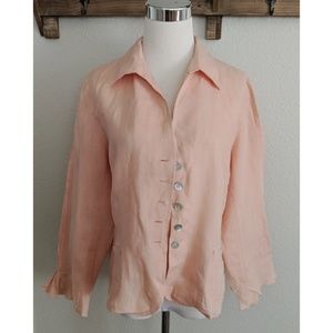 Gerard Darel peach linen lightweight blazer